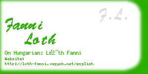 fanni loth business card